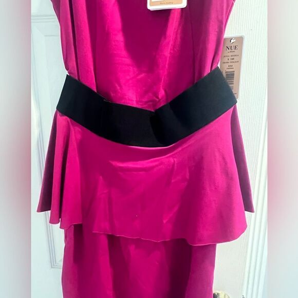 NWT Nue By Shani Sleeveless Jersey Sheath dress with removable peplum in size 12 - Picture 3 of 10